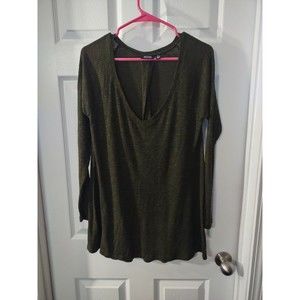 ana A New Approach Top Size M Dark Olive Green Long Sleeve